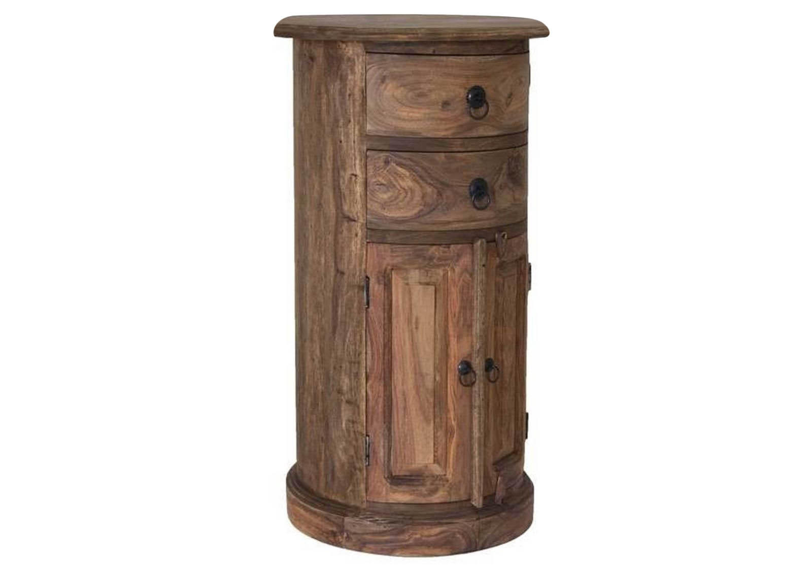 KOMMODE Sheesham 40x40x74 grau geölt LEEDS #16 - Grau, Holz (40/74/40cm) - Massivmoebel24