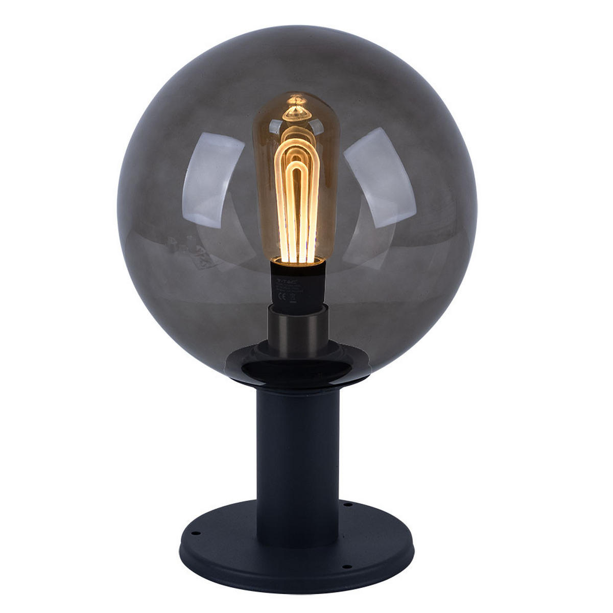 LED AUSSENLEUCHTE Grau Rauchoptik - Grau, Glas (38/25/38cm) - Globo Lighting