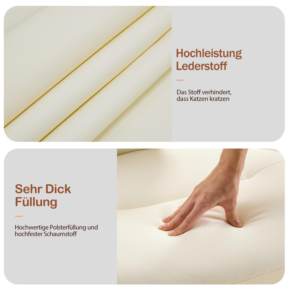 MEDITATIONSSTUHL in Weiß 80x67x84 cm mit 360°-Drehfunktion und ausziehbarer Fußstütze - Weiß, Leder (67/84/80cm) - IVMEU