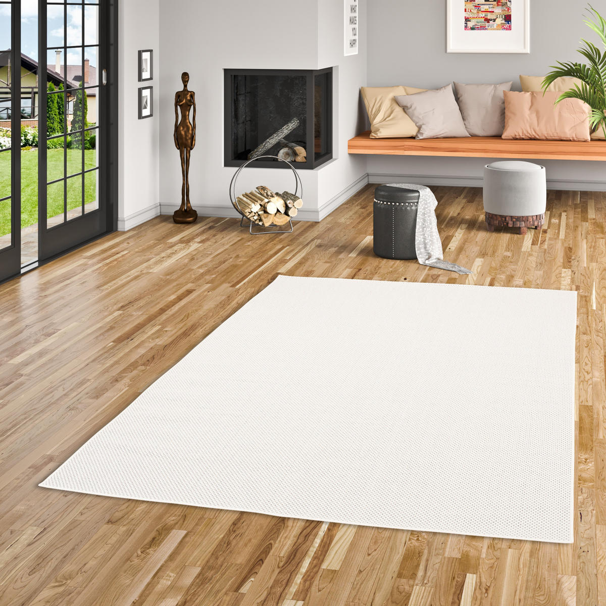 IN & OUTDOOR TEPPICH FLACHGEWEBE VALENCIA MIX - Creme, Textil (80/150cm) - Pergamon
