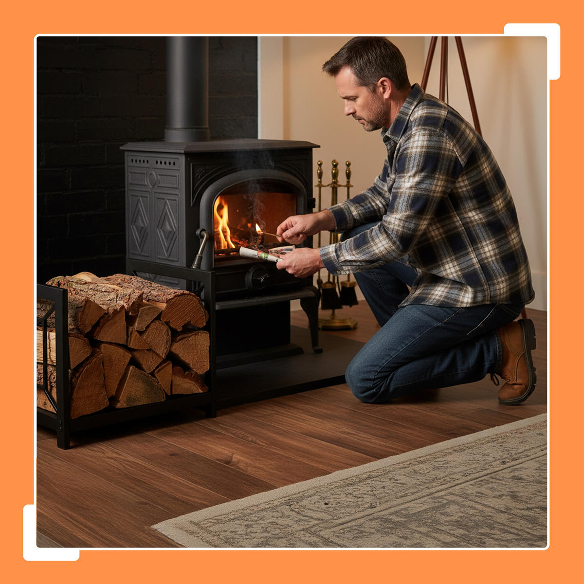 KAMINHOLZREGAL - Schwarz, Metall (43/36/35.5cm) - Relaxdays