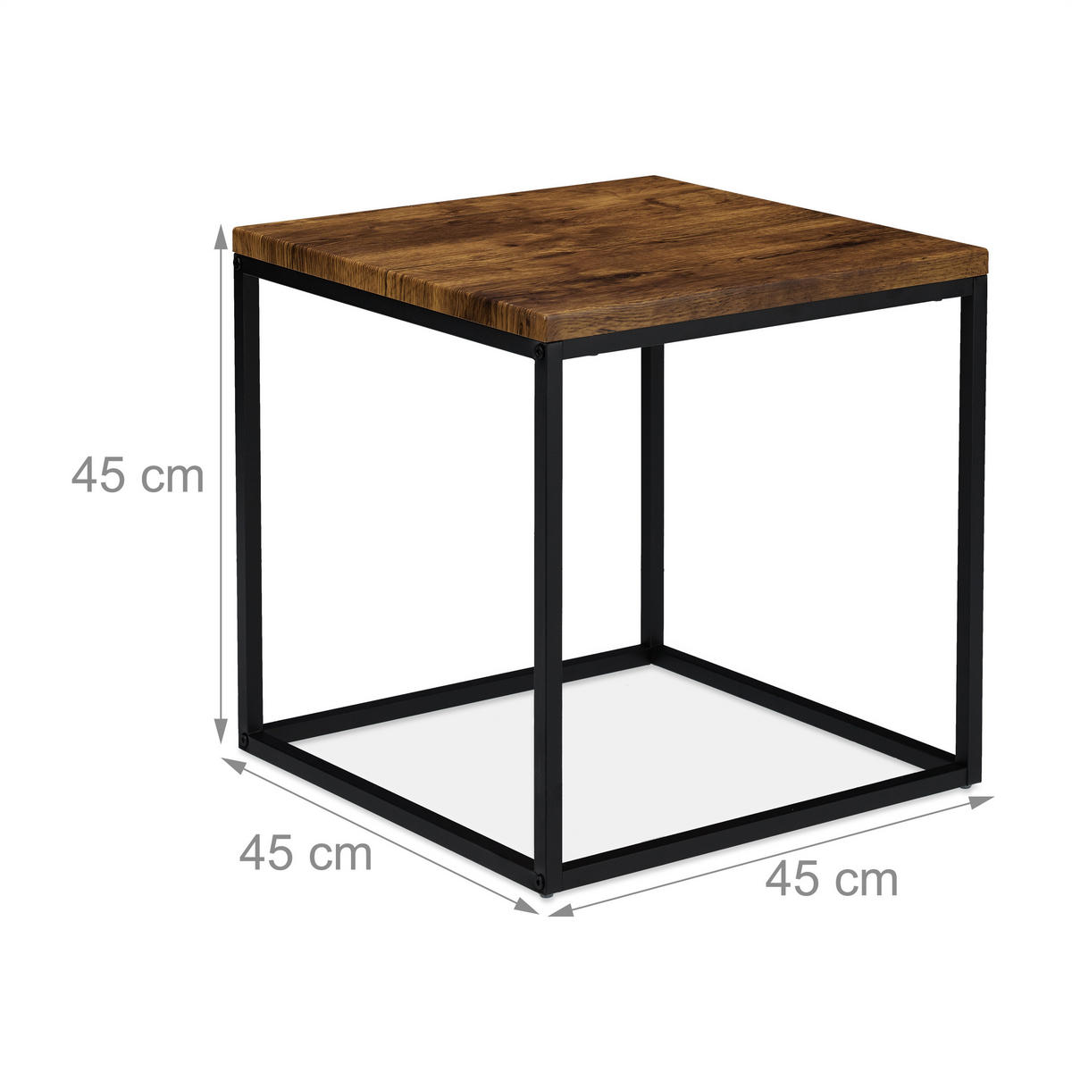 BEISTELLTISCH - Multicolor, Holzwerkstoff/Metall (45/45/45cm) - Relaxdays