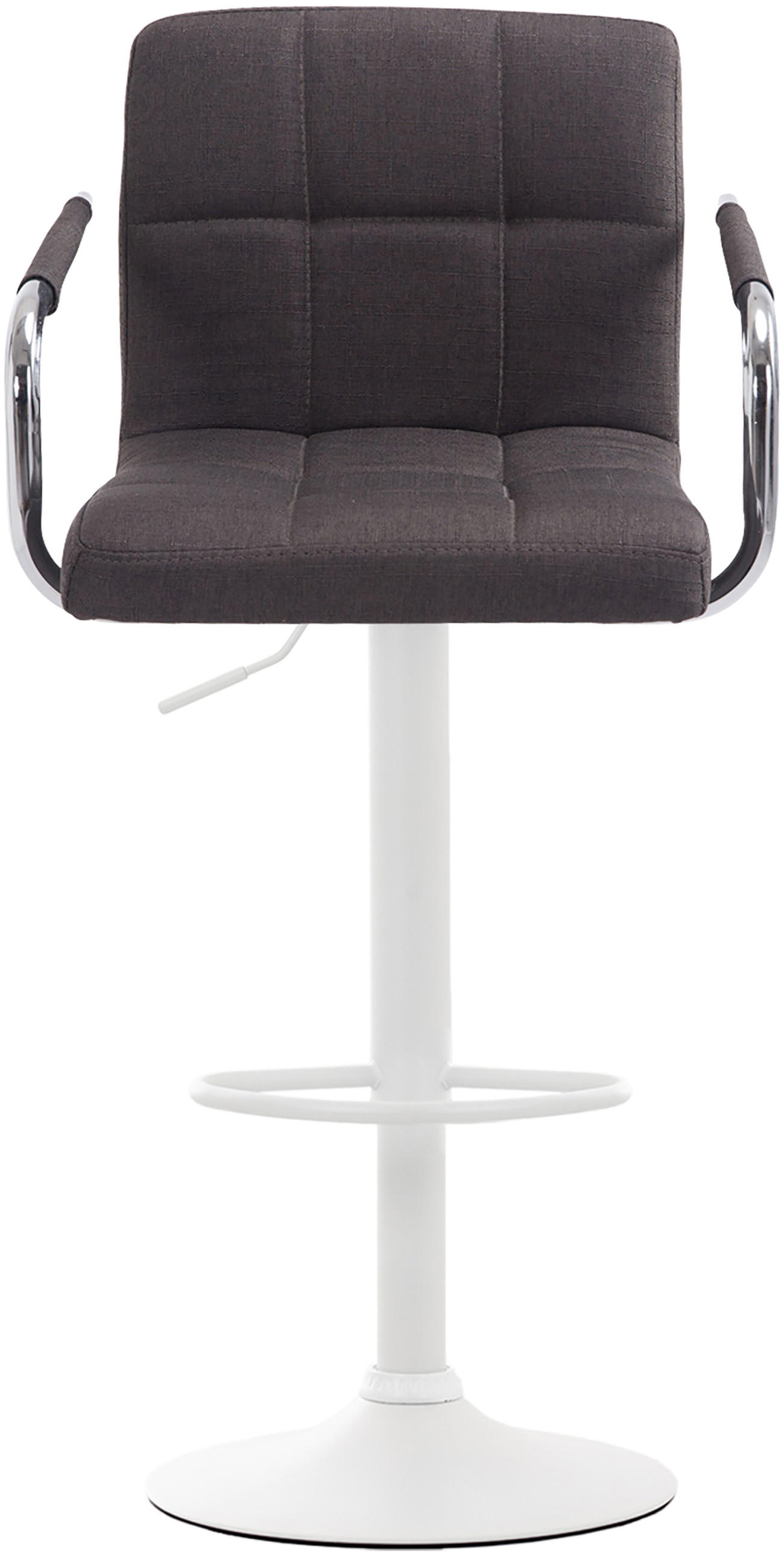 BARHOCKER 2er Set Stoff dunkelgrau - Dunkelgrau/Weiß, Textil/Metall (54/91/46cm) - CLP