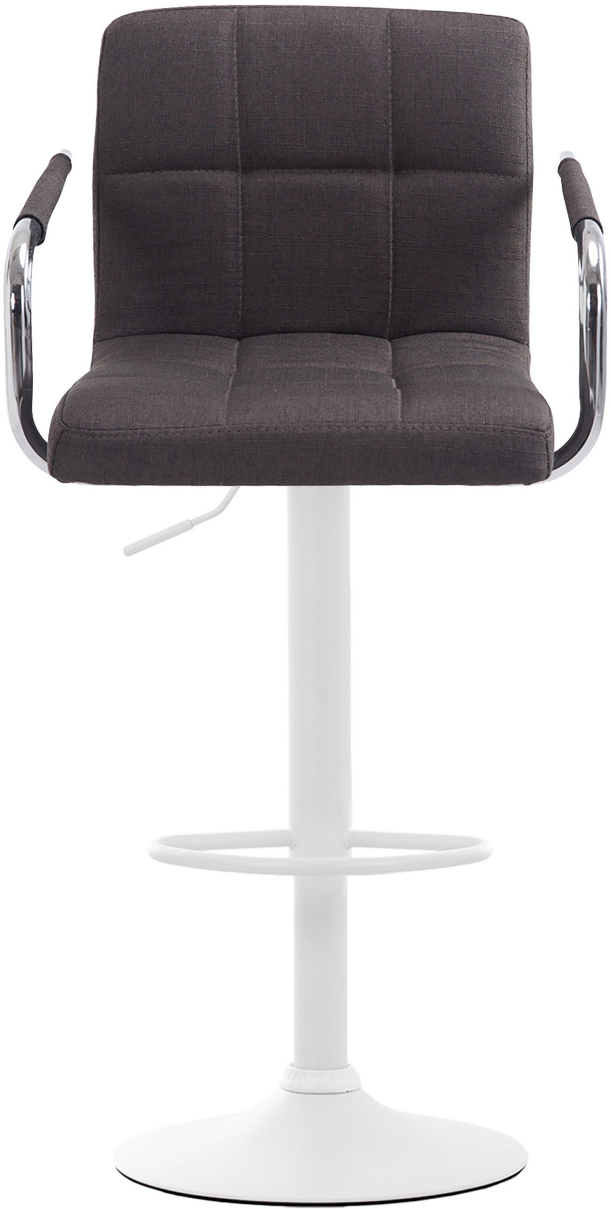 BARHOCKER 2er Set Stoff dunkelgrau - Dunkelgrau/Weiß, Textil/Metall (54/91/46cm) - CLP