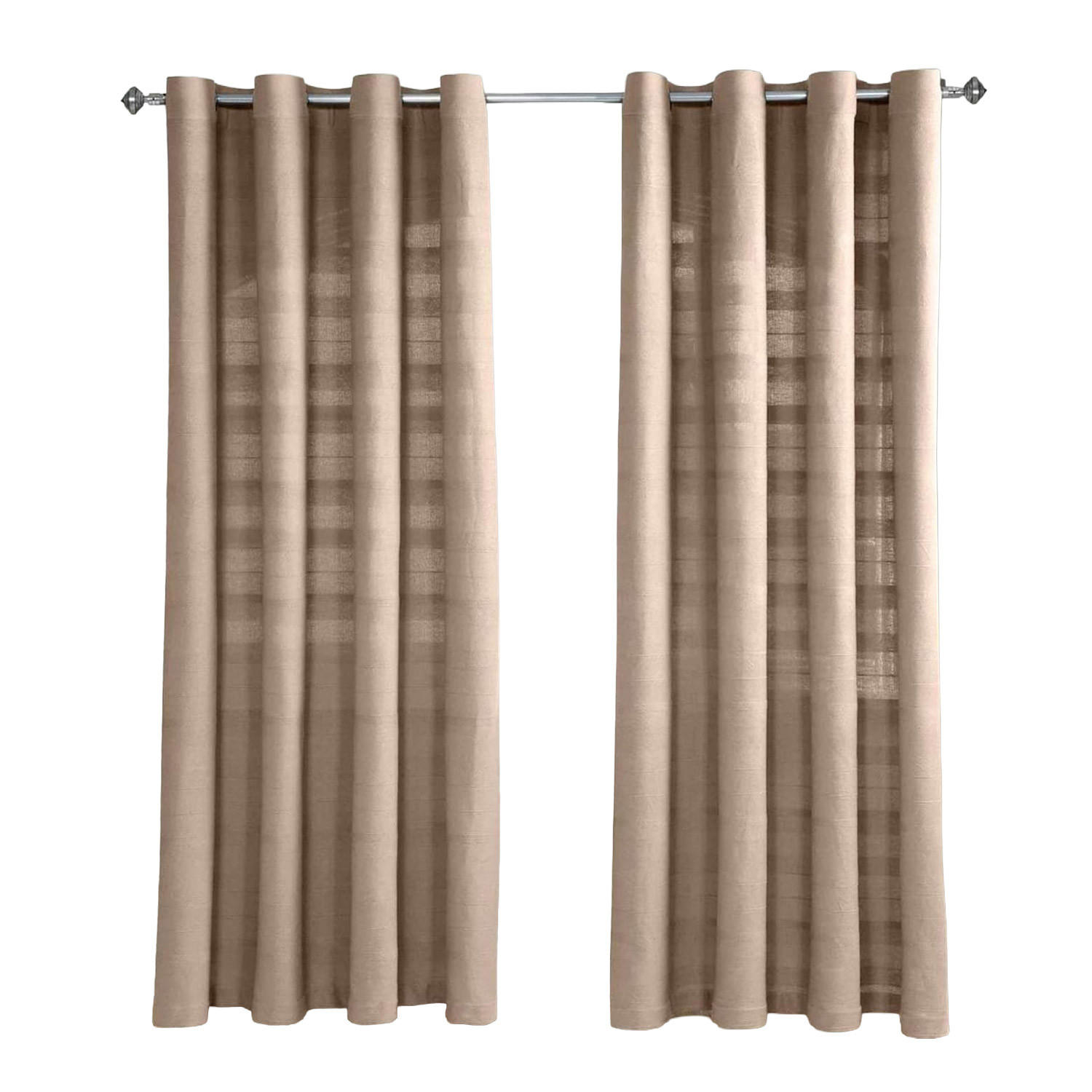 ÖSENVORHANG Rajput blickdicht 2er-Set, 167/182 cm - Beige, Textil (167/182cm) - Homescapes