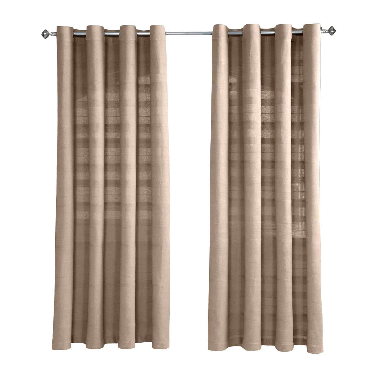 ÖSENVORHANG Rajput blickdicht 2er-Set, 167/182 cm - Beige, Textil (167/182cm) - Homescapes