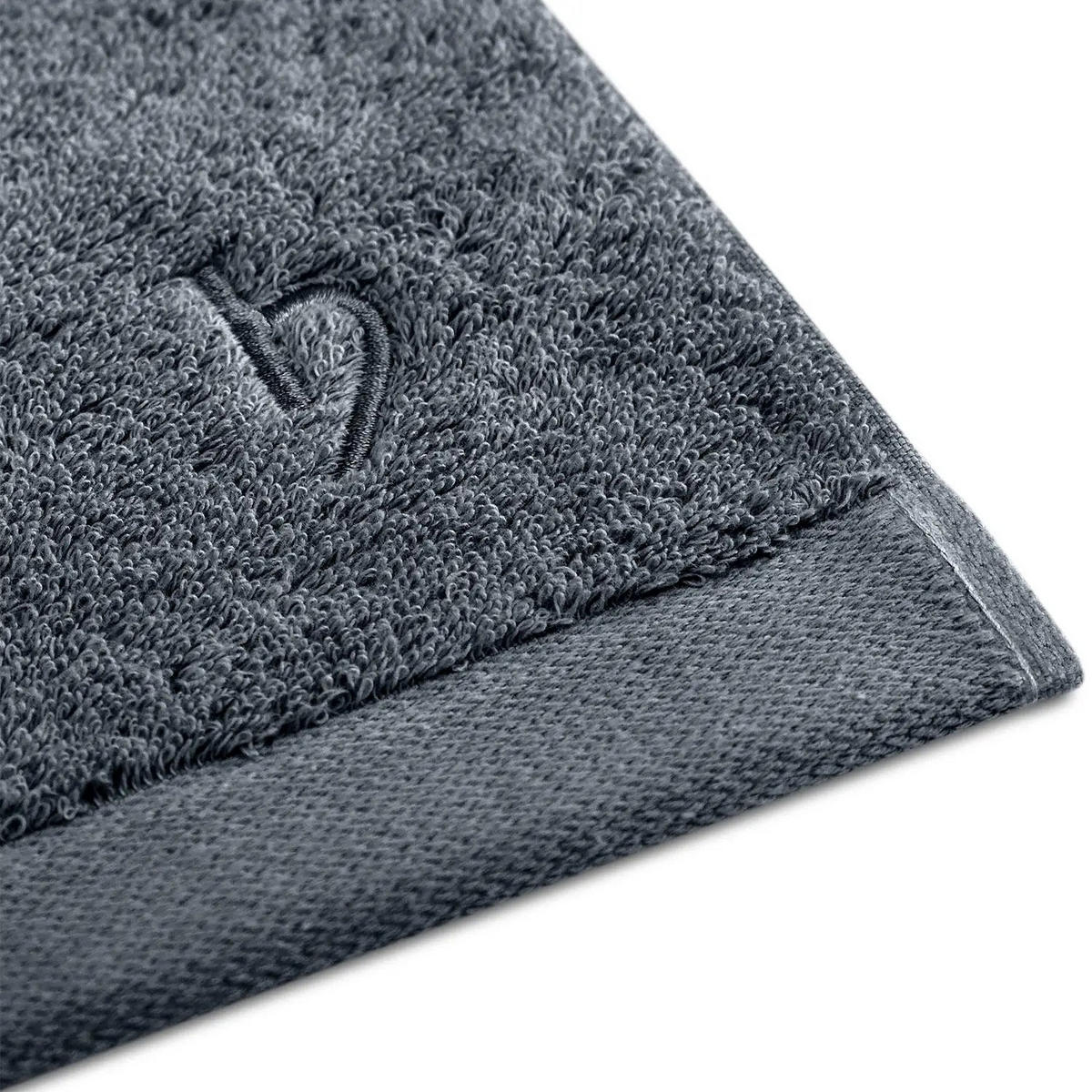 SEIFTUCH 3er Set Pura Anthrazit - Anthrazit, Textil (30/30cm) - Herzbach Home