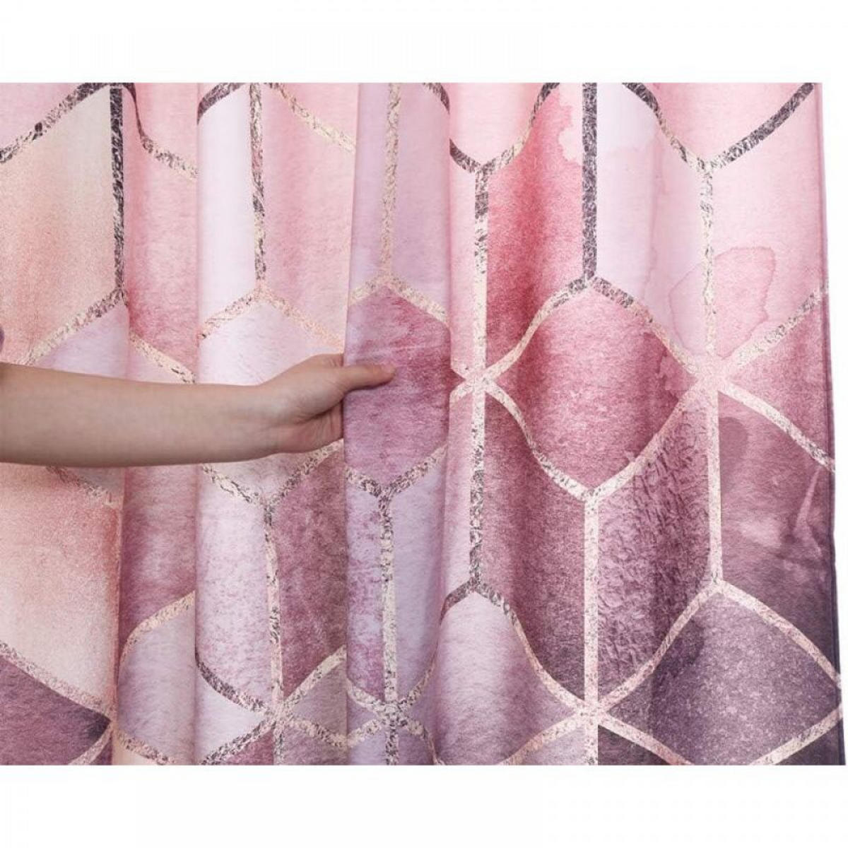 DUSCHVORHANG Rosa Marmoroptik geometrisch Muster Rosa und Grau Polyester - Multicolor, Textil (180/180cm) - MCBOSON