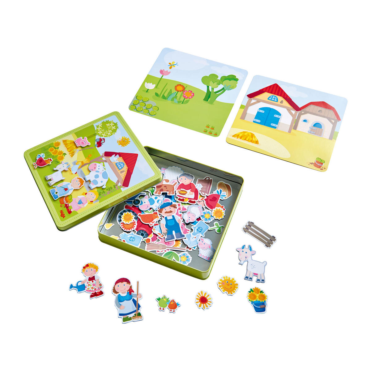 MAGNETSPIEL-BOX Peters und Paulines Bauernhof, ab 3 Jahre - Multicolor, Naturmaterialien (22/3.8/21.5cm) - Haba
