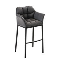 BARHOCKER Gibel Kunstleder Grau Schwarz - Grau, Leder (64/110/48cm) - DELUKE