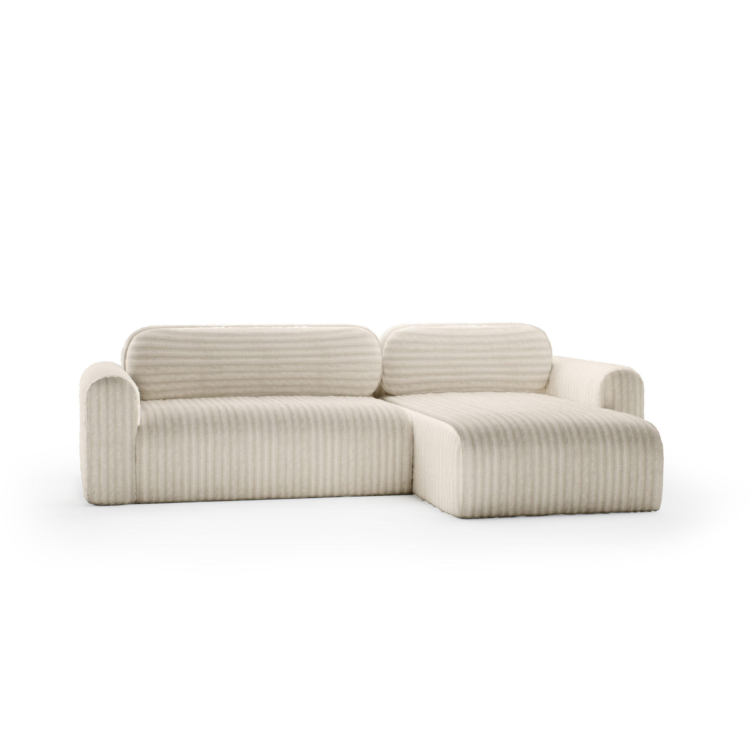 ECKSOFA mit Schlaffunktion Emmen, Creme - Creme, Textil (286/100cm) - Fedve