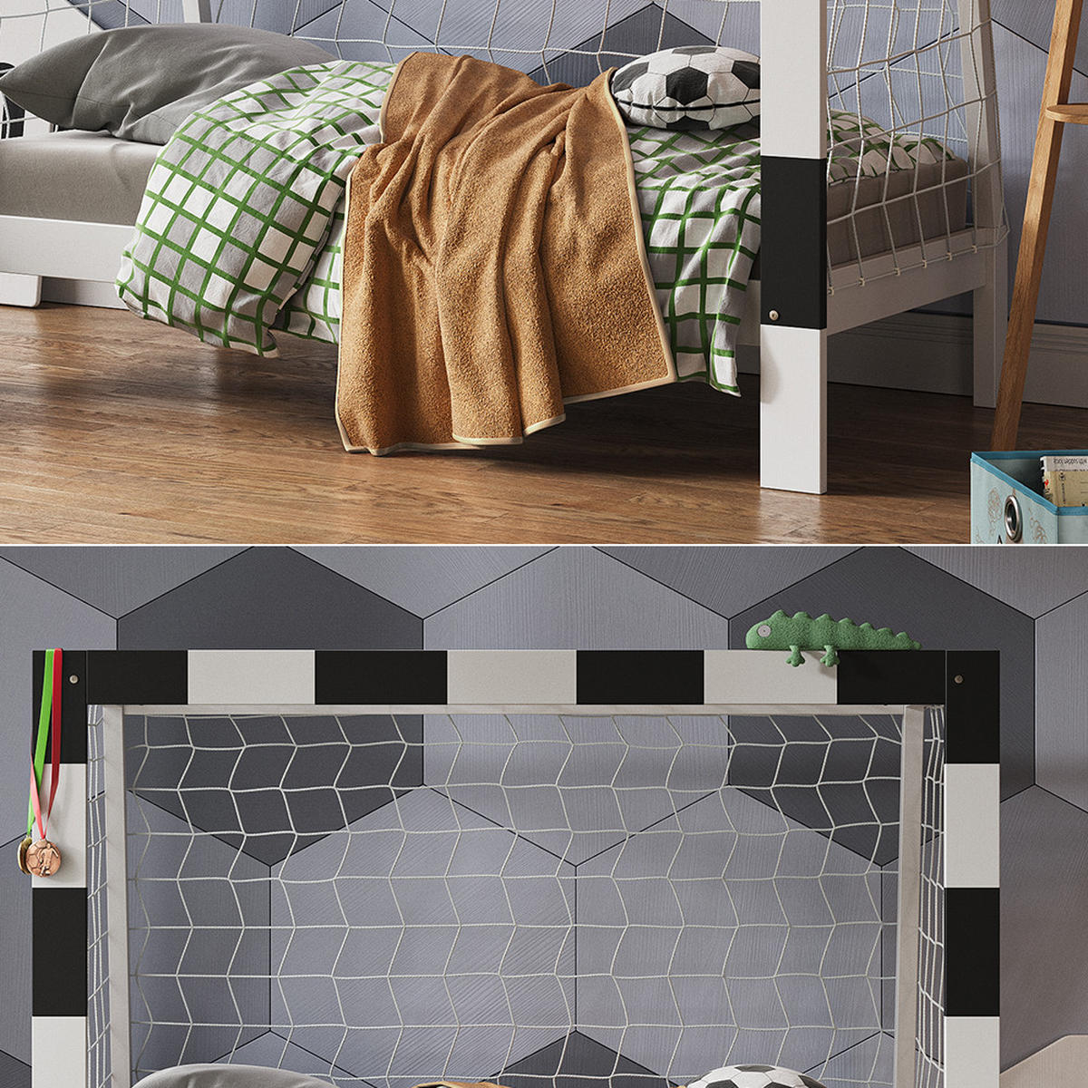 DĚTSKÁ POSTEL Fußballtor Bílá - bílá, dřevo - VitaliSpa