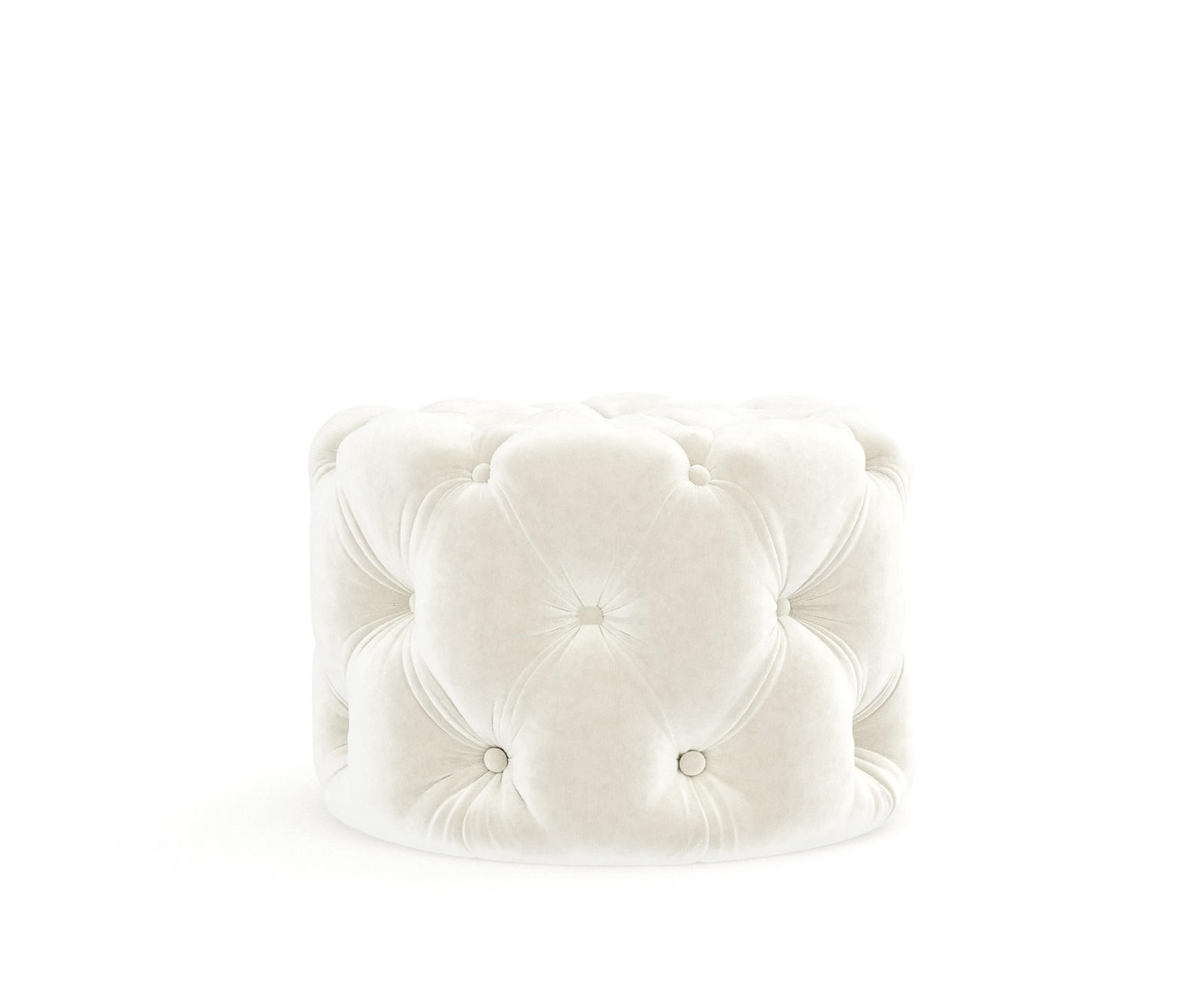 POUF Cosimo Creme Samtstoff - Creme/Schwarz, Holz/Holzwerkstoff (60/40/60cm) - Maison de Reve