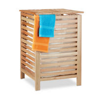WÄSCHETRUHE - Hellbraun, Holz/Holzwerkstoff (45/65.5/45cm) - Relaxdays