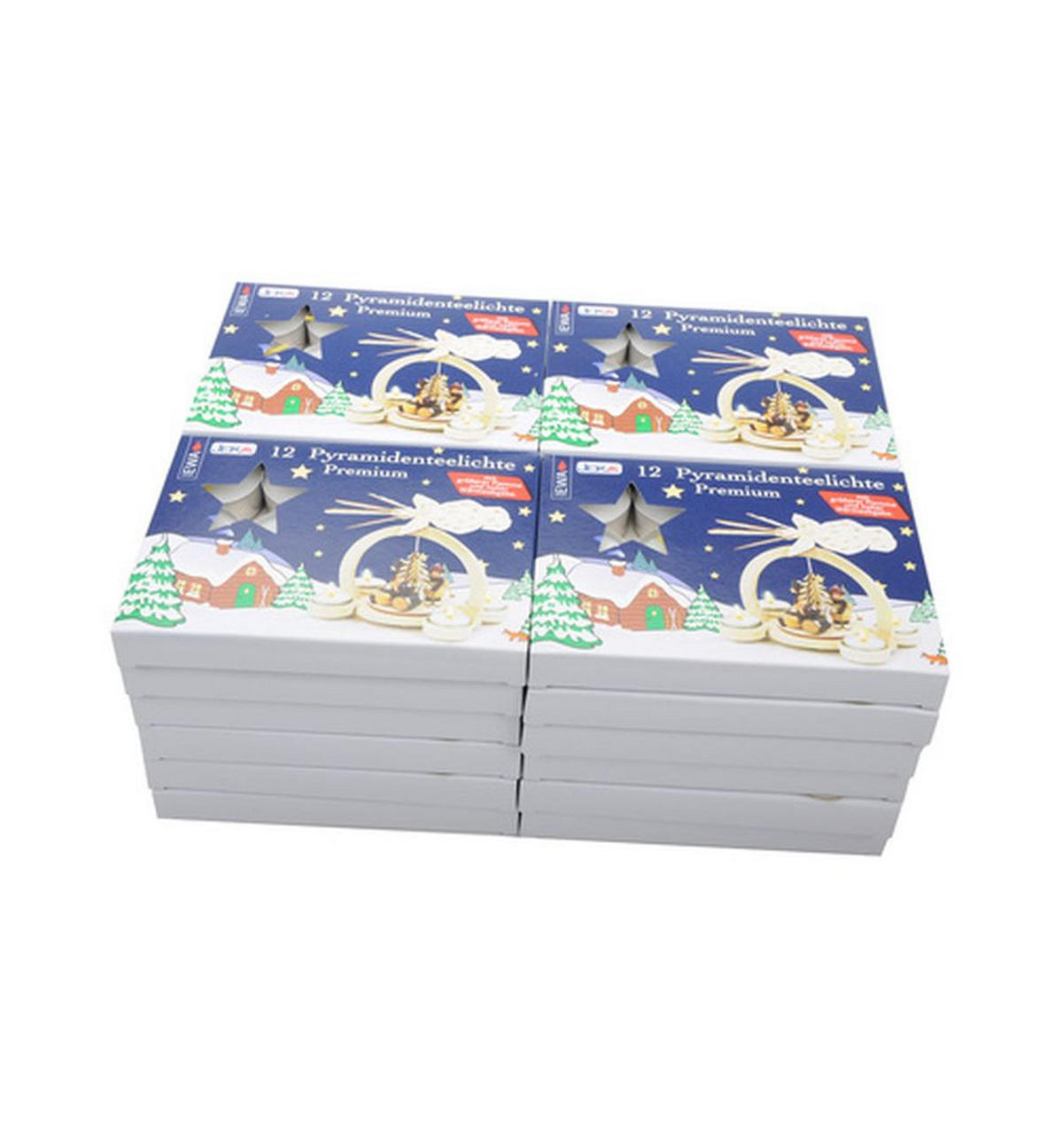 PYRAMIDENTEELICHTER 12er Set in transparente Hülle - Multicolor, Metall (0.1/1/0.1cm)