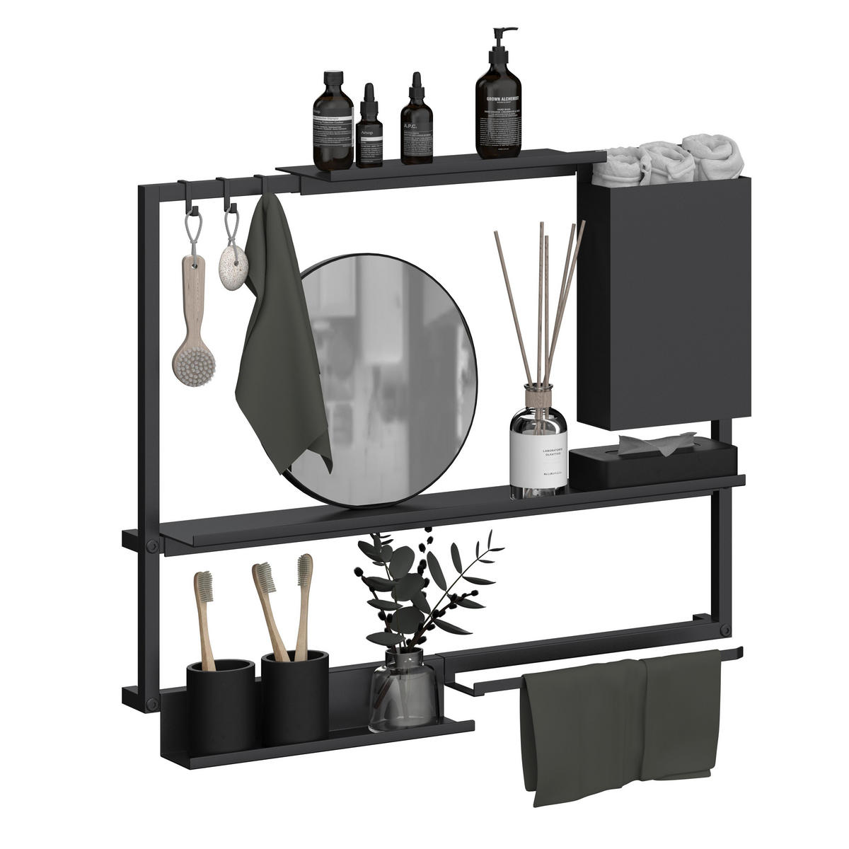 ABLAGE Systemstyle Schwarz - Schwarz, Metall (28/5/7cm) - System Style