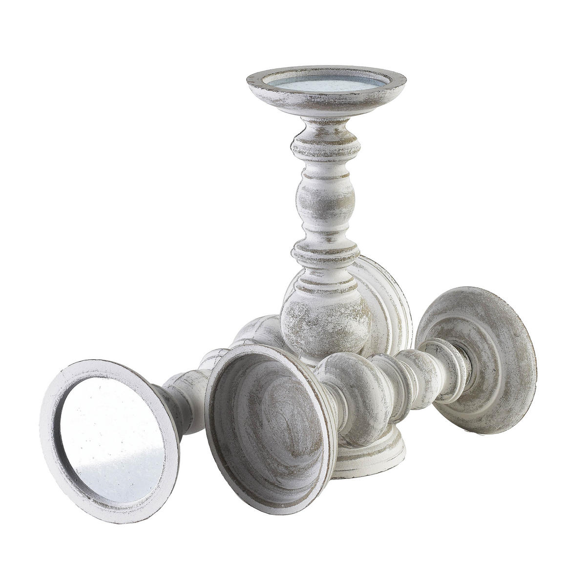 KERZENHALTER Daz Weiß 10/10/25 cm Holz - Weiß, Holz (10/25/10cm) - Mondex