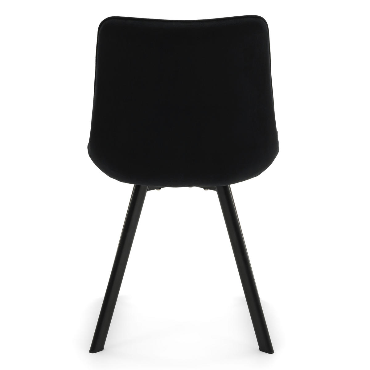 STUHL TORI gepolsterter mit Steppung - schwarz - Samt Velour - Schwarz, Textil/Metall (53/86/60cm) - NEW HOME