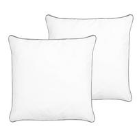 KISSEN 2er-Set Weiß 80/80 cm Pelister - Weiß, Naturmaterialien (80/80cm) - Beliani