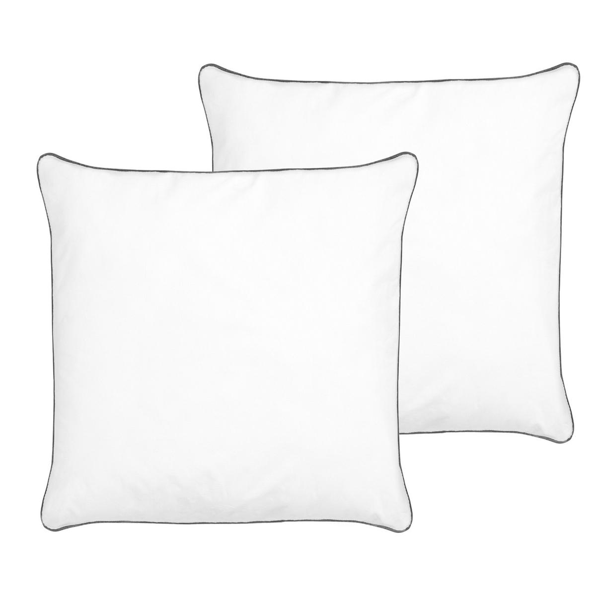 KISSEN 2er-Set Weiß 80/80 cm Pelister - Weiß, Naturmaterialien (80/80cm) - Beliani