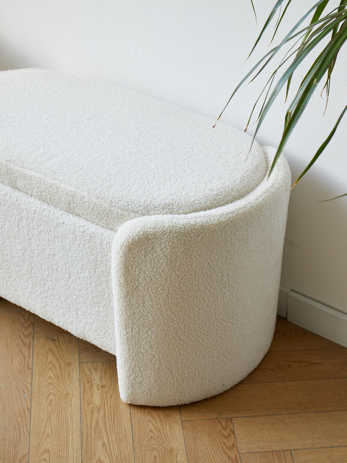 SITZBANK Wolle Weiß - Weiß, Textil (88/46/45cm) - Nordlys