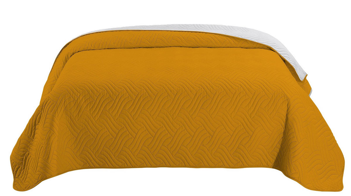 TAGESDECKE Wende-Design gelb 170/210 cm Duo-Color - Gelb, Textil (170/210cm) - wometo