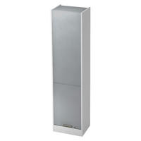 ROLLLADENSCHRANK - 5 Ordnerhöhen 40/50/200,4 cm in Weiß/Silberfarben Streifengriff (Kunststoff) - Silberfarben/Weiß, Holzwerkstoff (50/200.4/40cm) - bümö