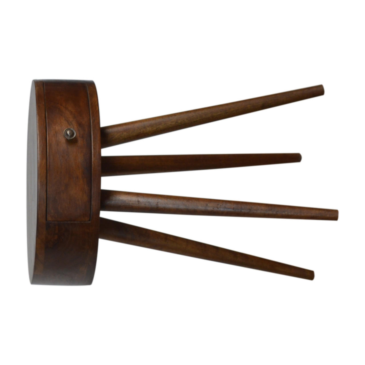 NACHTTISCH aus Massivholz, 1 Schublade, Nordische Beine, Braun - Messingfarben/Braun, Holz/Metall (40/56/40cm) - Artisan Furniture