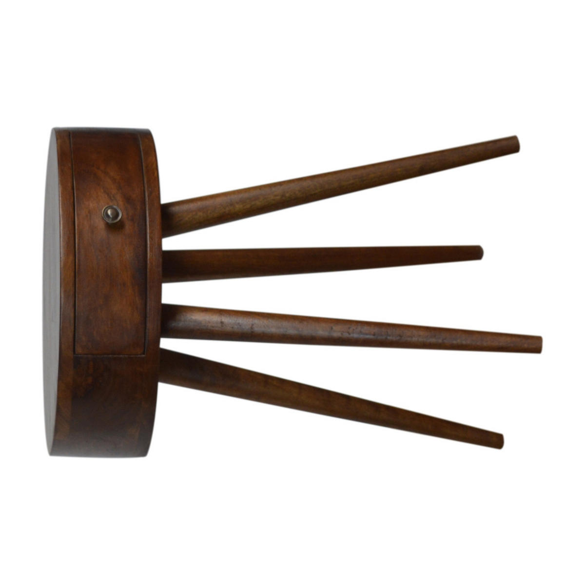 NACHTTISCH aus Massivholz, 1 Schublade, Nordische Beine, Braun - Messingfarben/Braun, Holz/Metall (40/56/40cm) - Artisan Furniture