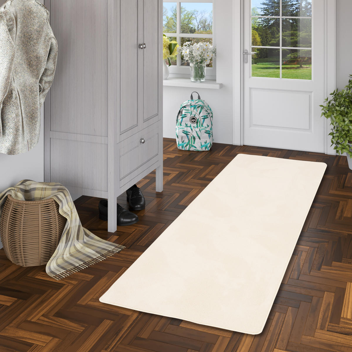 LUXUS SUPER SOFT HOCHFLOR LANGFLOR TEPPICH LÄUFER DELUXE - Creme, Textil (100/300cm) - Snapstyle