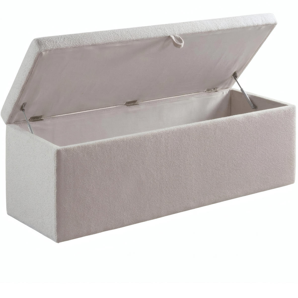 BETTBANK LUXOR 160/43/43 cm, Ivory, Aufklappbar, mit Stauraum - Creme/Schwarz, Holz/Kunststoff (160/43/43cm) - Consilio Concept