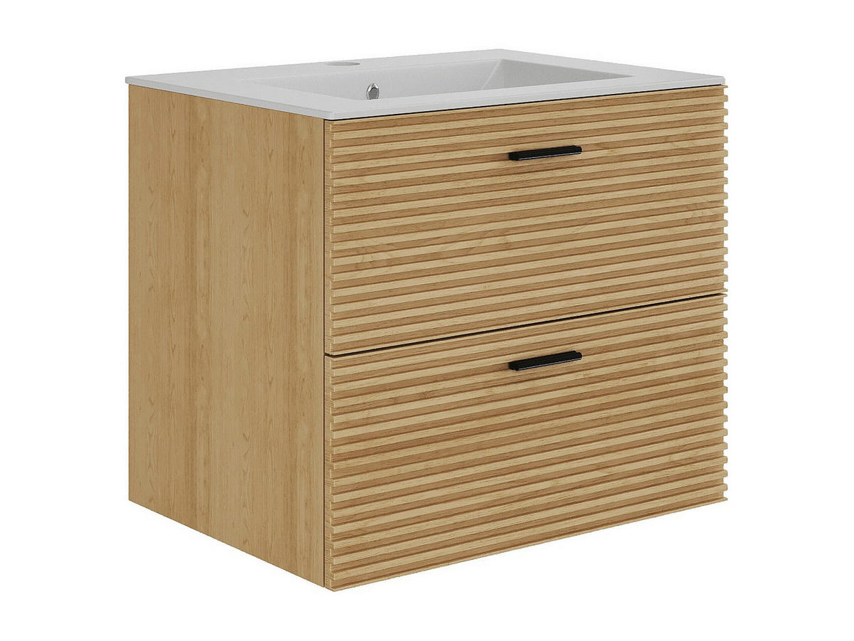 EINZELWASCHTISCH - 60 cm x 46 cm - holz - naturfarben hell Sarone - Weiß, Holz (60/55/46cm) - Vente-Unique