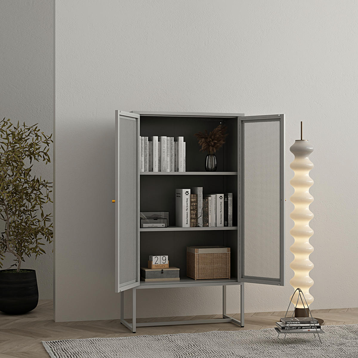 BÜROSCHRANK Sund - Grau, Metall (80/150/40cm) - [en.casa]
