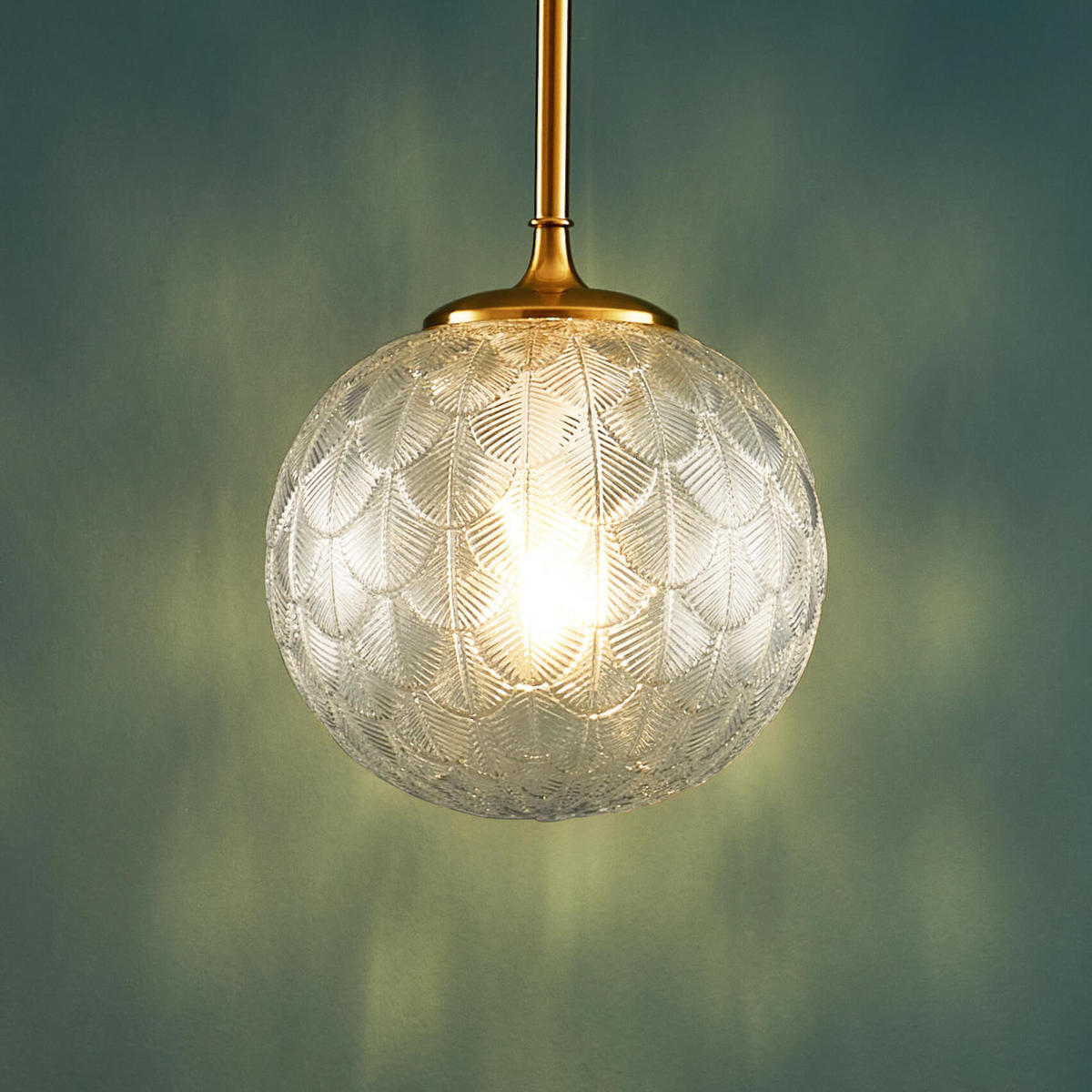 HÄNGELEUCHTE Aquila, Transparent und goldfarben, 41cm - Transparent, Glas (20/20/41cm) - KOSILUM