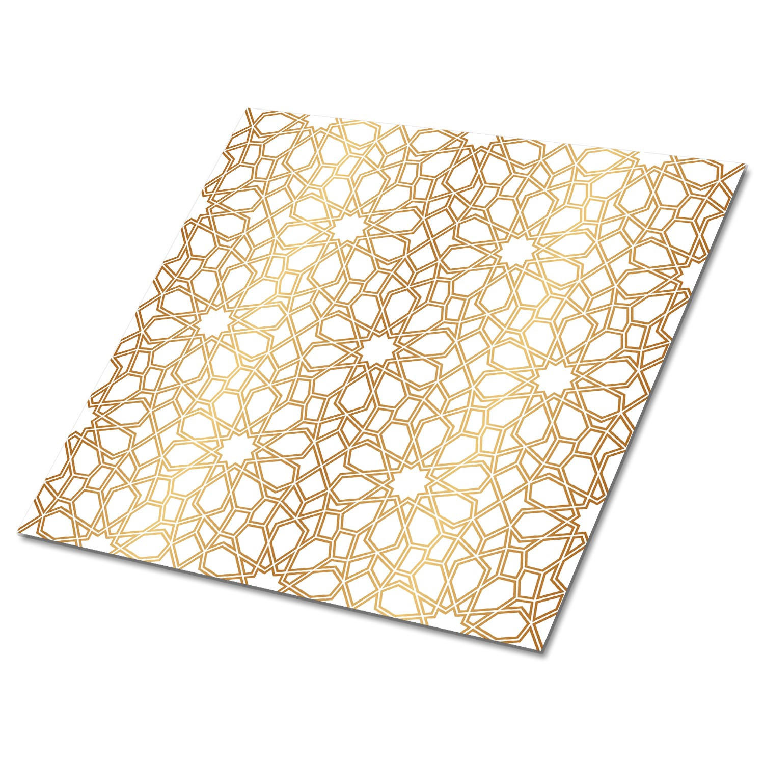 FLIESENAUFKLEBER 9 Stück 30x30 cm selbstklebend Marokkanisches Muster - Goldfarben, Textil (30/1.6/30cm) - TULUP