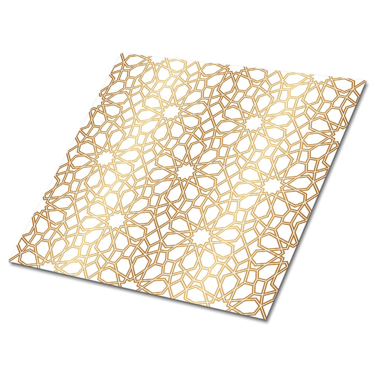 FLIESENAUFKLEBER 9 Stück 30x30 cm selbstklebend Marokkanisches Muster - Goldfarben, Textil (30/1.6/30cm) - TULUP