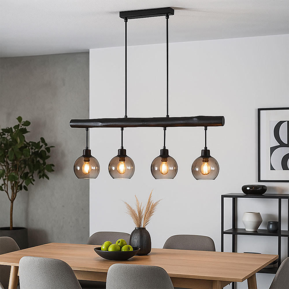 HÄNGELEUCHTE MOITAS Metall Grau - Grau, Glas (85/15/120cm) - Globo Lighting