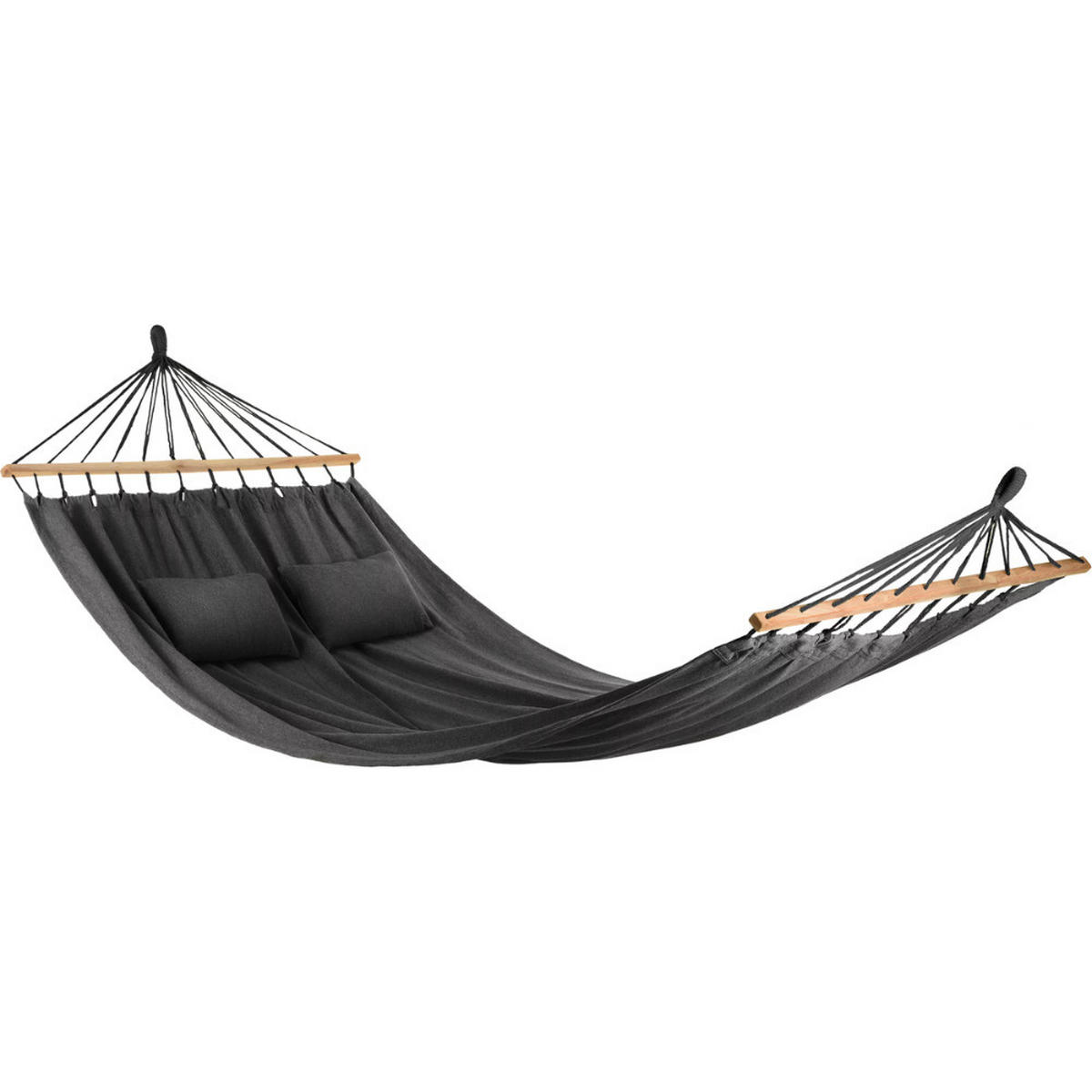 HÄNGEMATTE mit Kissen, 200/150 cm, bis 200 kg, für 2 Personen - Dunkelgrau, Textil (200/1/150cm) - Outtec