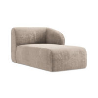 SOFAELEMENT Rechts Chenille Stoff Beige - Schwarz/Cappuccino, Holzwerkstoff/Kunststoff (91/75/166cm) - Makamii