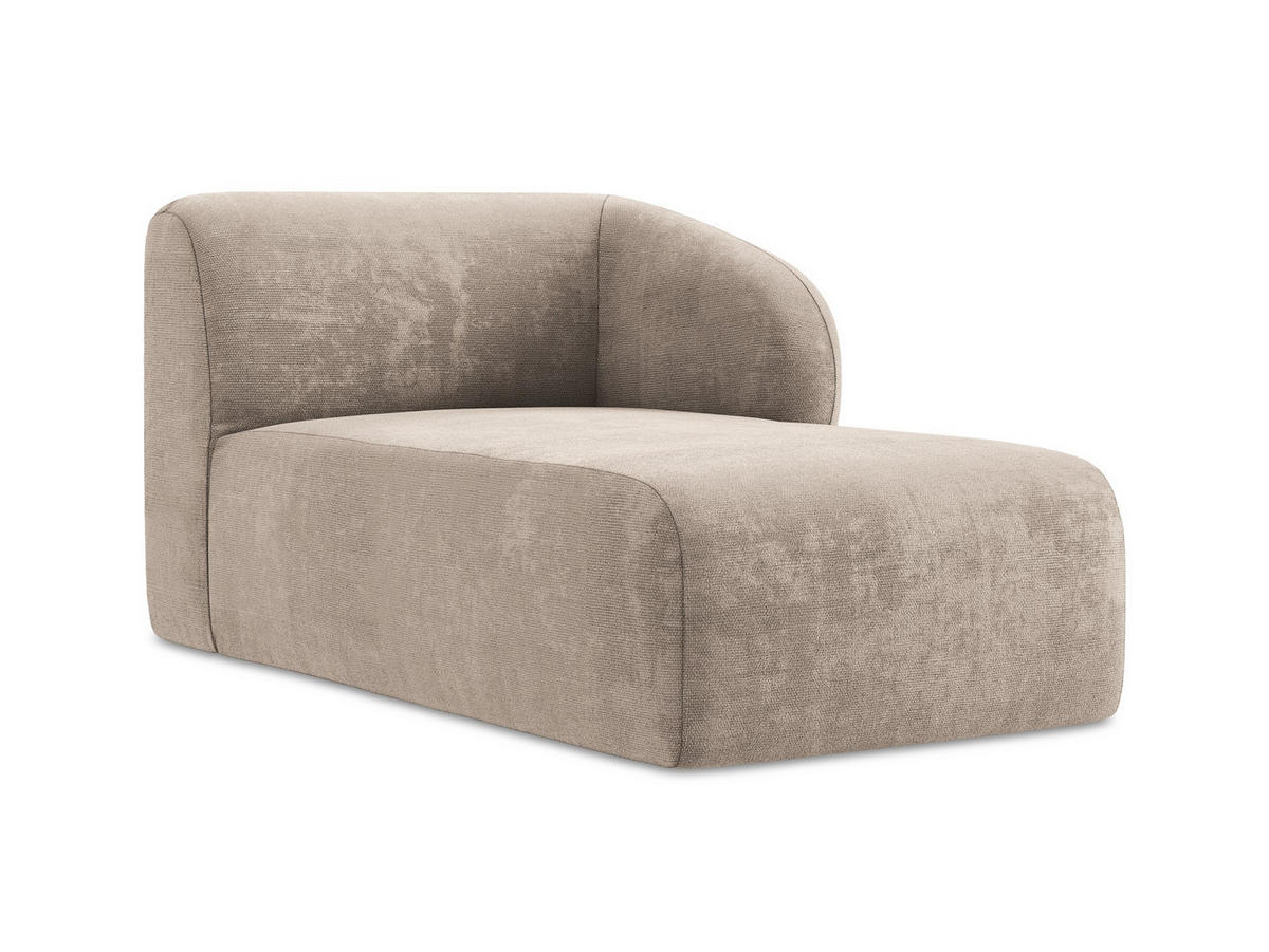SOFAELEMENT Rechts Chenille Stoff Beige - Schwarz/Cappuccino, Holzwerkstoff/Kunststoff (91/75/166cm) - Makamii