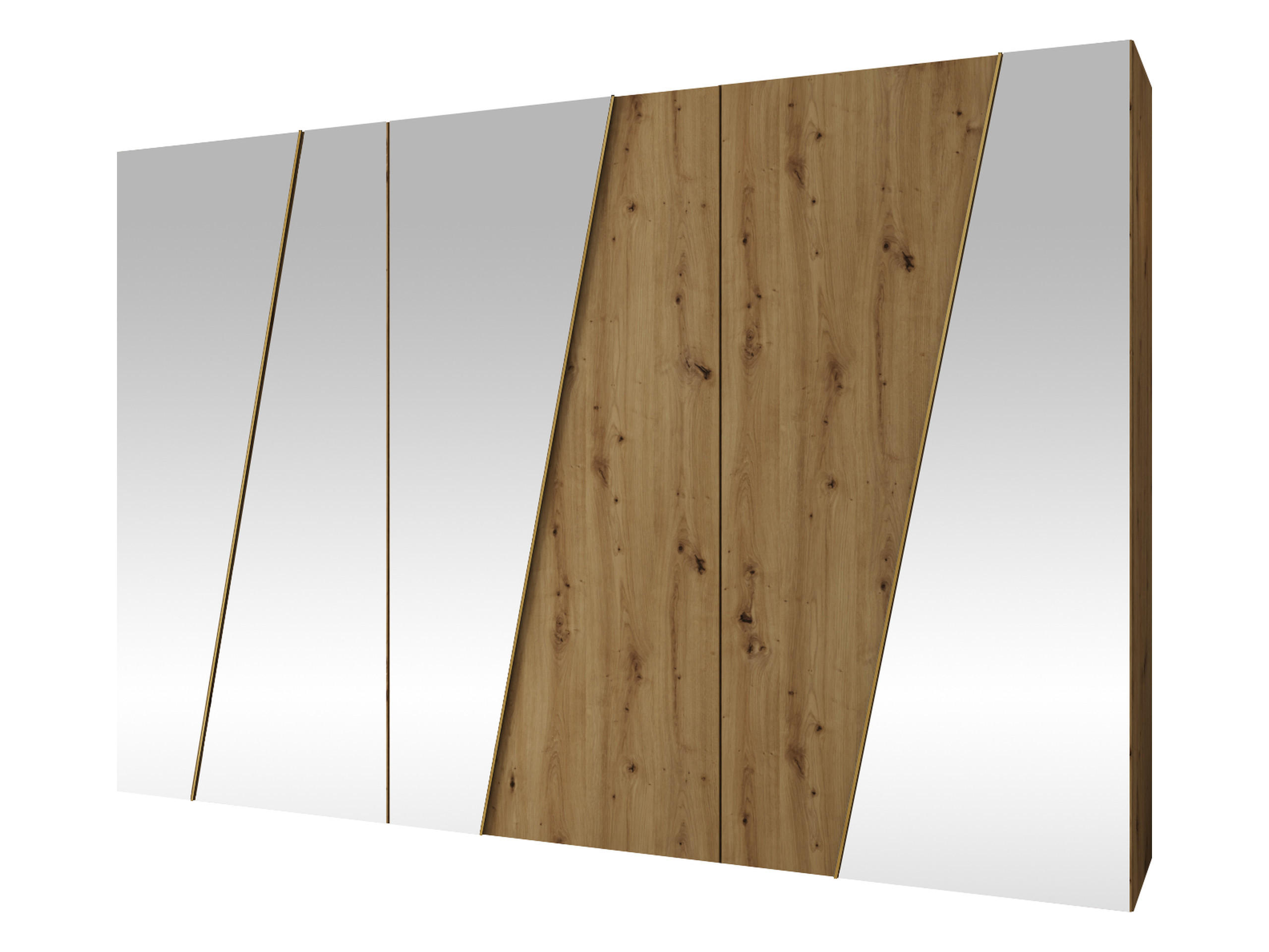 DREHTÜRENSCHRANK Zen 4L 300 cm - Goldfarben/Schwarz, Holzwerkstoff/Kunststoff (300/202/50cm) - MIRJAN24