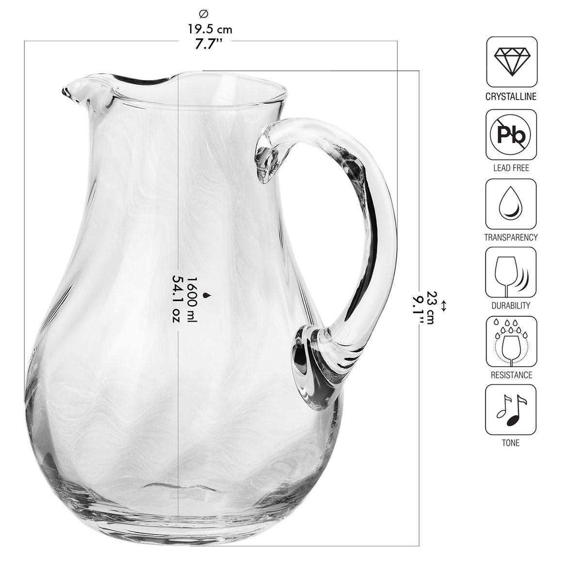 GLASKRUG Romance, 1600 ml - Transparent, Glas (1.6L) - Krosno Glass