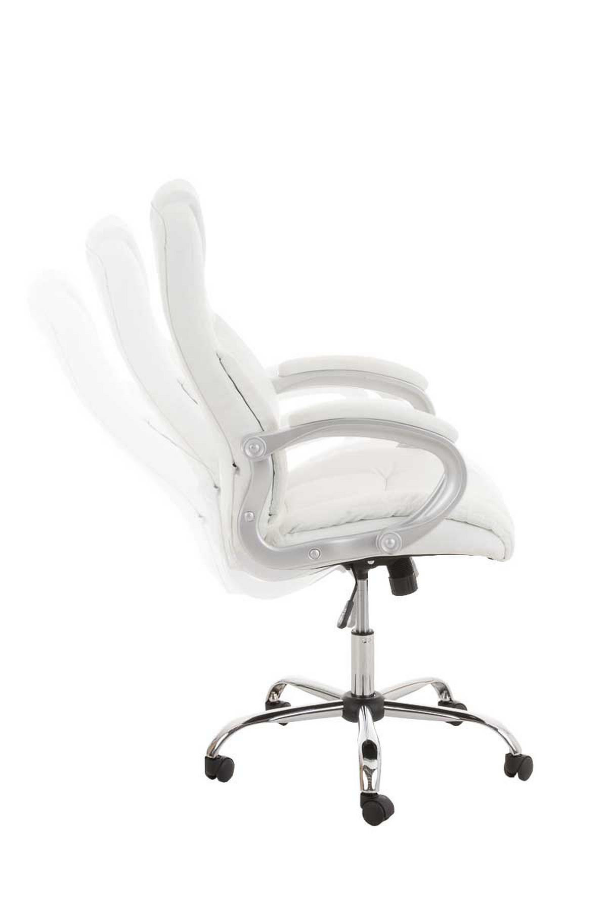 BÜROSTUHL SYDNEY 113x66x70 Weiß Kunstleder - Weiß, Leder/Metall (66/113/70cm) - DELUKE