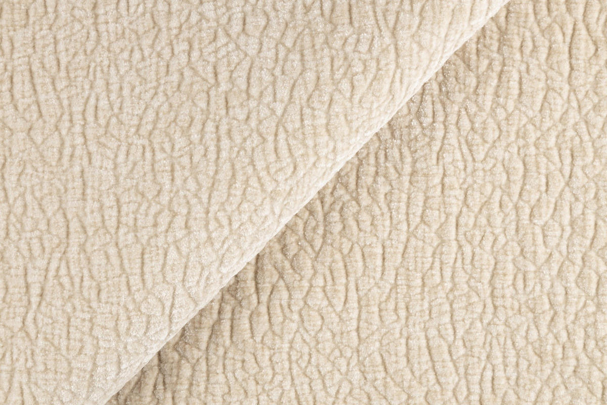 ECKSOFA Nobis Beige, Modulares Sofa mit abgerundeter Seite und Dreieckspouffe, rechte seite - Beige, Holzwerkstoff/Textil (357/147cm) - Bettso