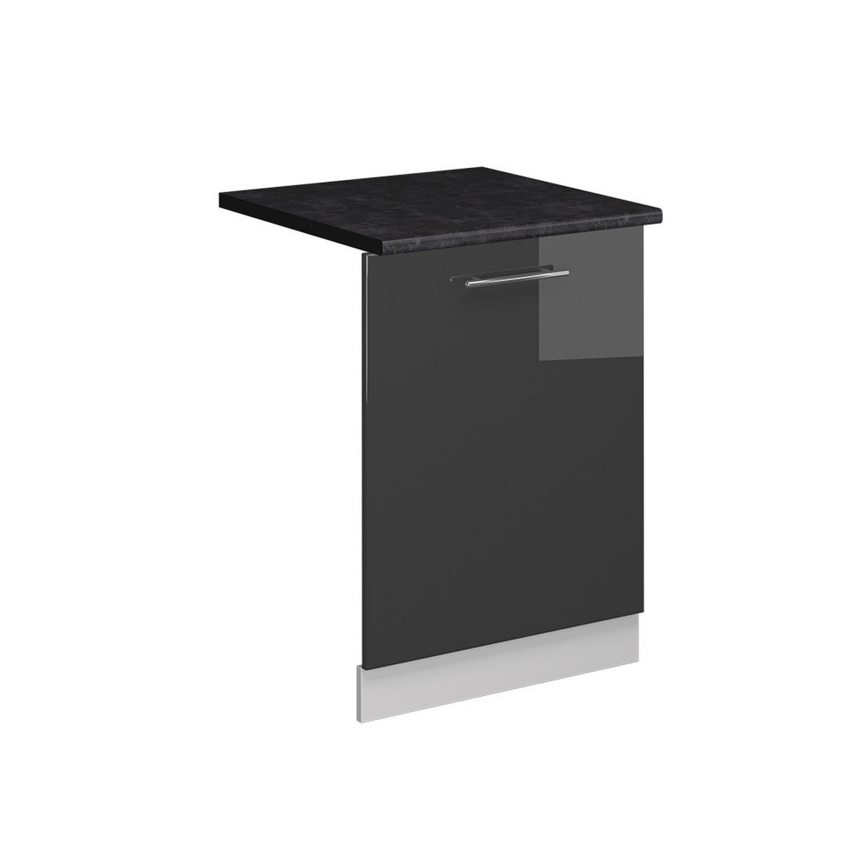 GESCHIRRSPÜLBLENDE Fame-Line Anthrazit Hochglanz 60 cm , AP Anthrazit - Schwarz Hochglanz/Anthrazit, Holzwerkstoff (60/81.8/1.6cm) - Vicco
