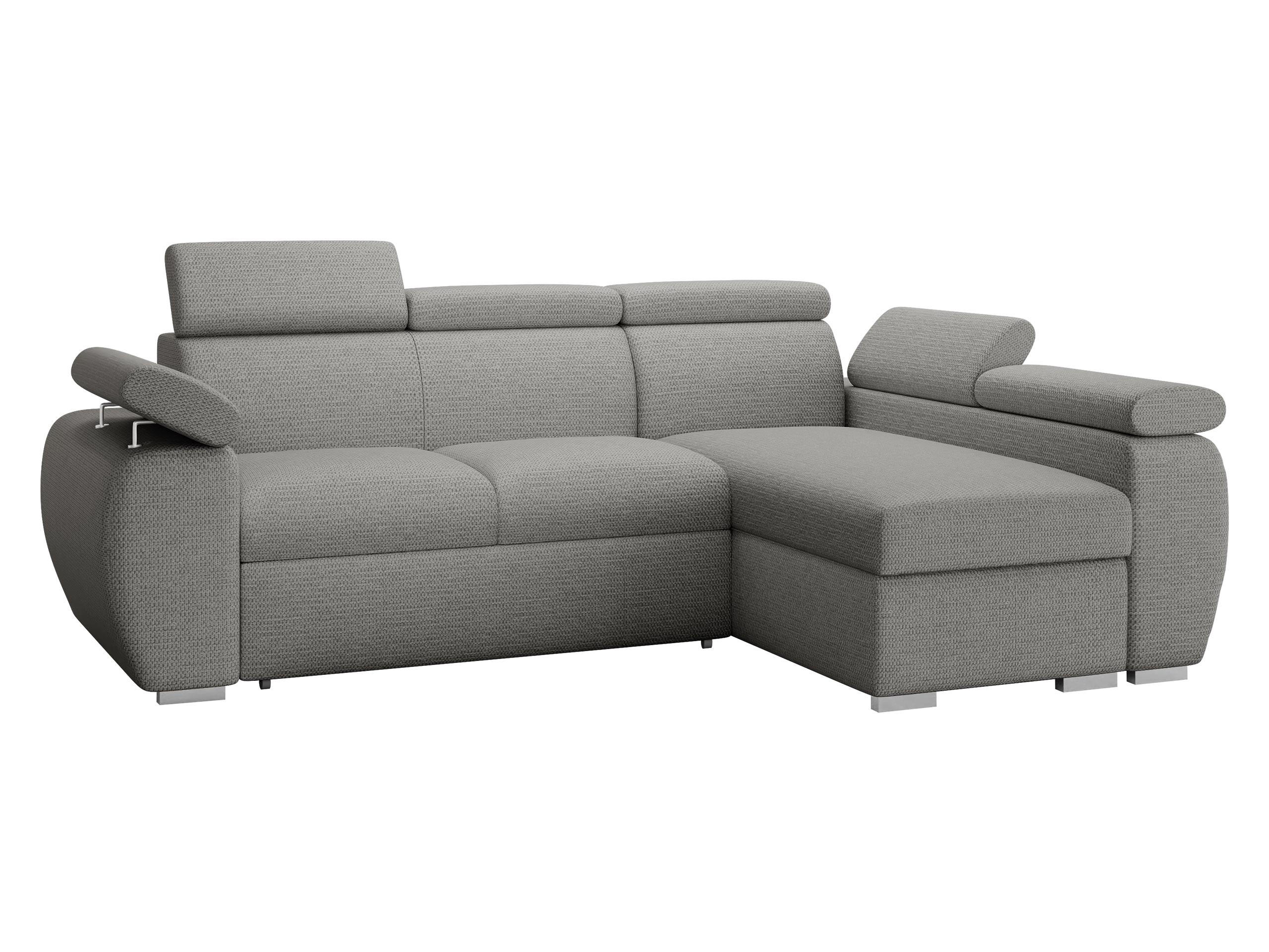 ECKSOFA Boston Mini, Seite: Rechts - 2R+LC - Chromfarben/Graphitfarben, Holz/Textil (255/170cm) - MIRJAN24