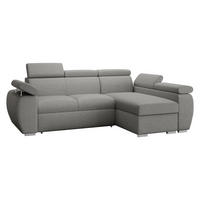ECKSOFA Boston Mini, Seite: Rechts - 2R+LC - Chromfarben/Graphitfarben, Holz/Textil (255/170cm) - MIRJAN24