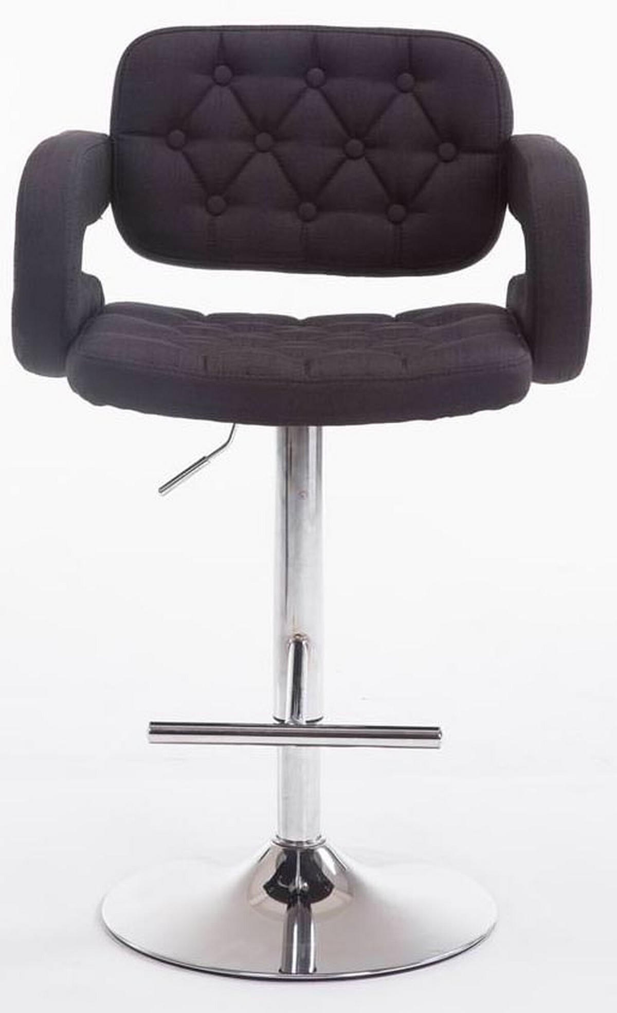 BARHOCKER Dubai, 2er Set, Gestell Metall in Chromoptik, Stoff schwarz, - Chromfarben/Schwarz, Textil/Metall (52/100/55cm) - TPFLiving