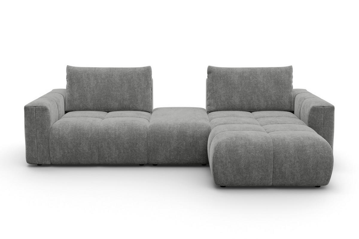 ECKSOFA VERONA 4-Sitzer RECHTS, Grau - Schwarz/Grau, Holz/Textil (282/173cm) - Courtois Laville
