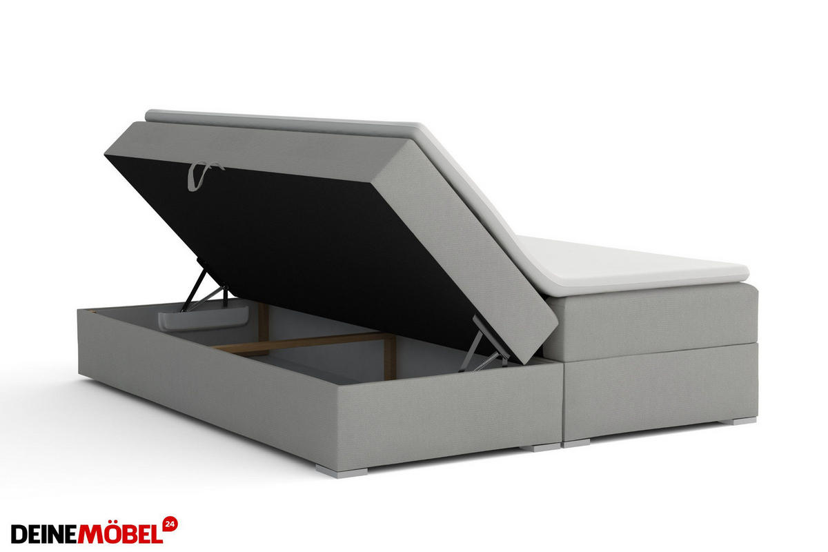 BOXBETT WILL 180/200 in Cord Beige H4 - Beige, Holz/Holzwerkstoff (180/200cm) - Deine Möbel 24